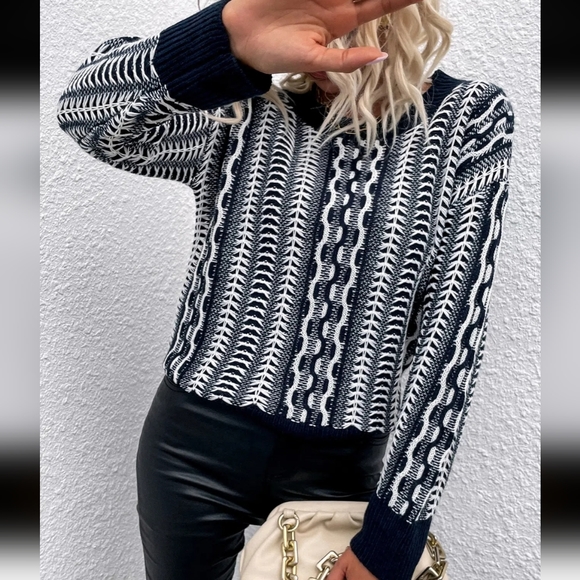 Rib-Knit Crew Neck Sweater For Women's. - Picture 3 of 9